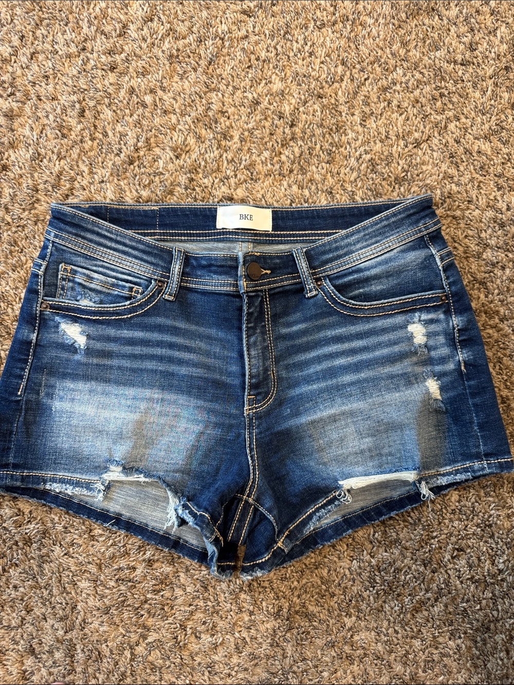 BKE Payton Women's Medium Wash Distressed Denim Shorts